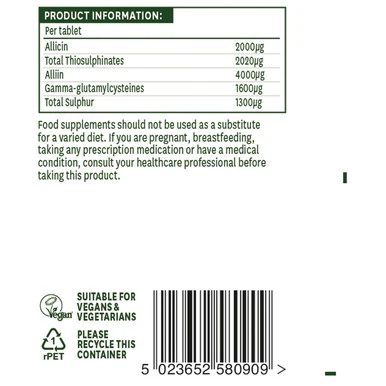 Natures Aid Garlic concentrated 2000ug Allicin 90 Tablets - Image 3