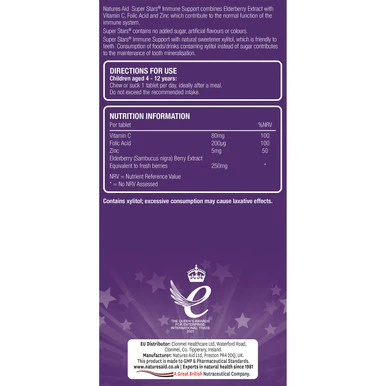 Natures Aid Super Stars Immune Chewable 60 Tablets - Image 3