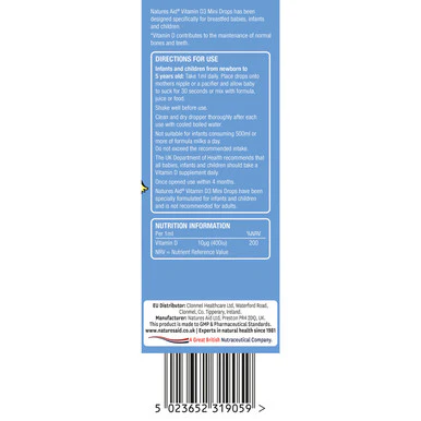 Natures Aid Vitamin D3 400iu (10ug) Mini Drops 50ml - Image 3