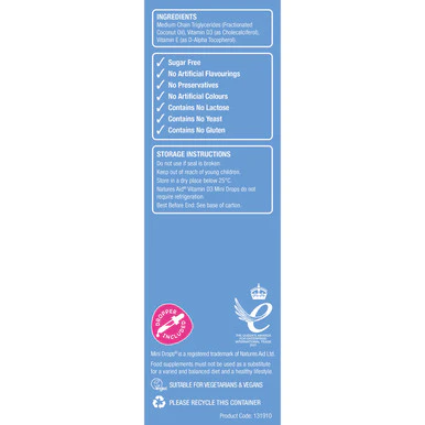 Natures Aid Vitamin D3 400iu (10ug) Mini Drops 50ml - Image 4