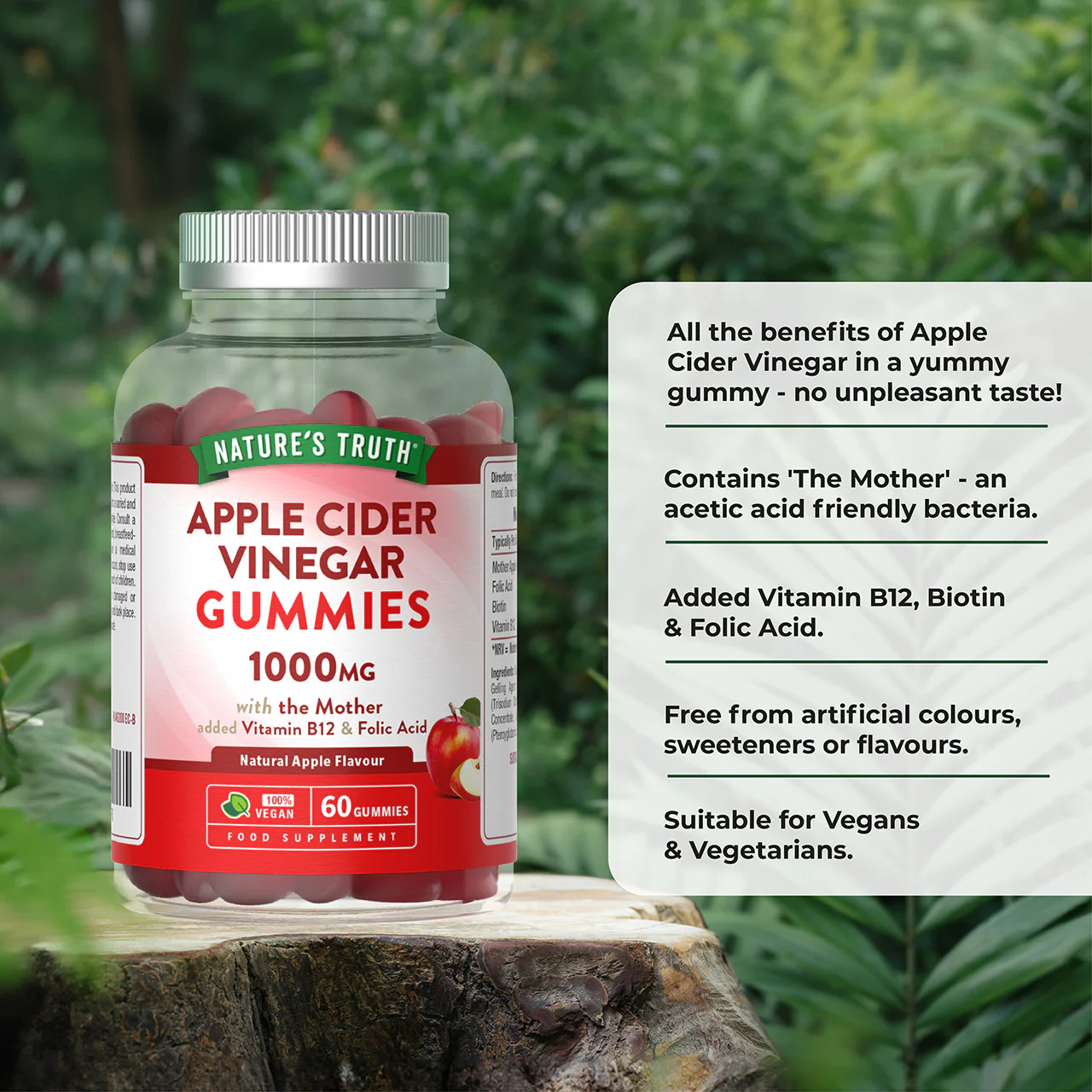 Nature's Truth Apple Cider Vinegar w/the Mother & Ginger 60 Gummies - Image 2