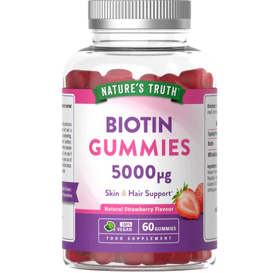 Nature's Truth Biotin 5000ug Natural Strawberry Flavour 60 Tablets