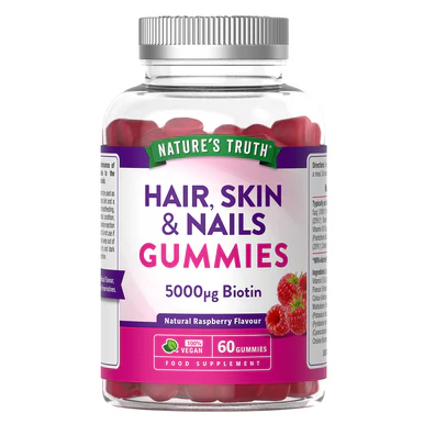 Nature's Truth Hair Skin & Nails Natural Raspberry Flavour 60 Tablets