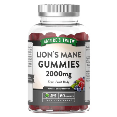 Nature's Truth Lions Mane 2000mg Natural Berry Flavour 60 Tablets