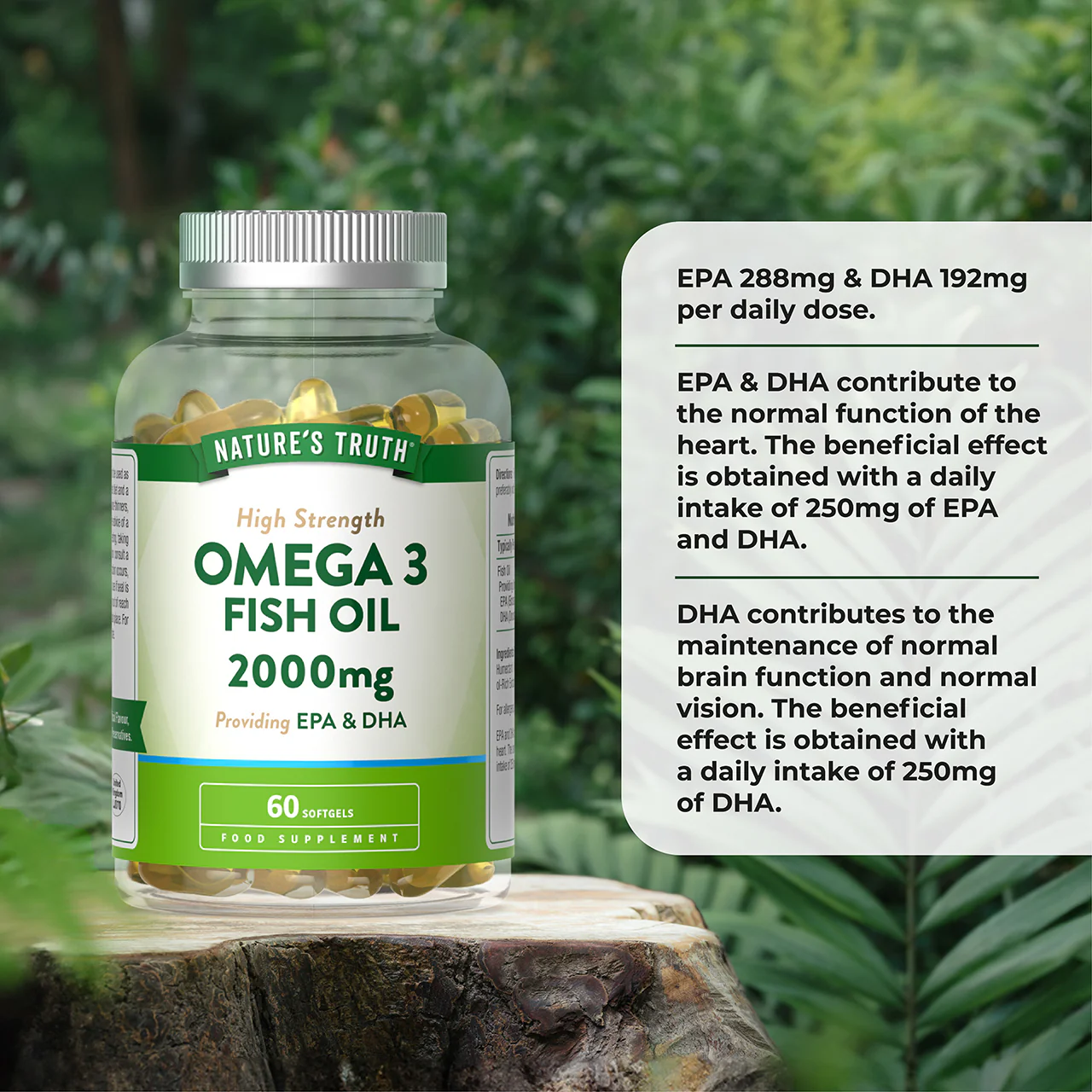 Nature's Truth Omega 3 Fish Oil 2000mg 60 Softgels - Image 2