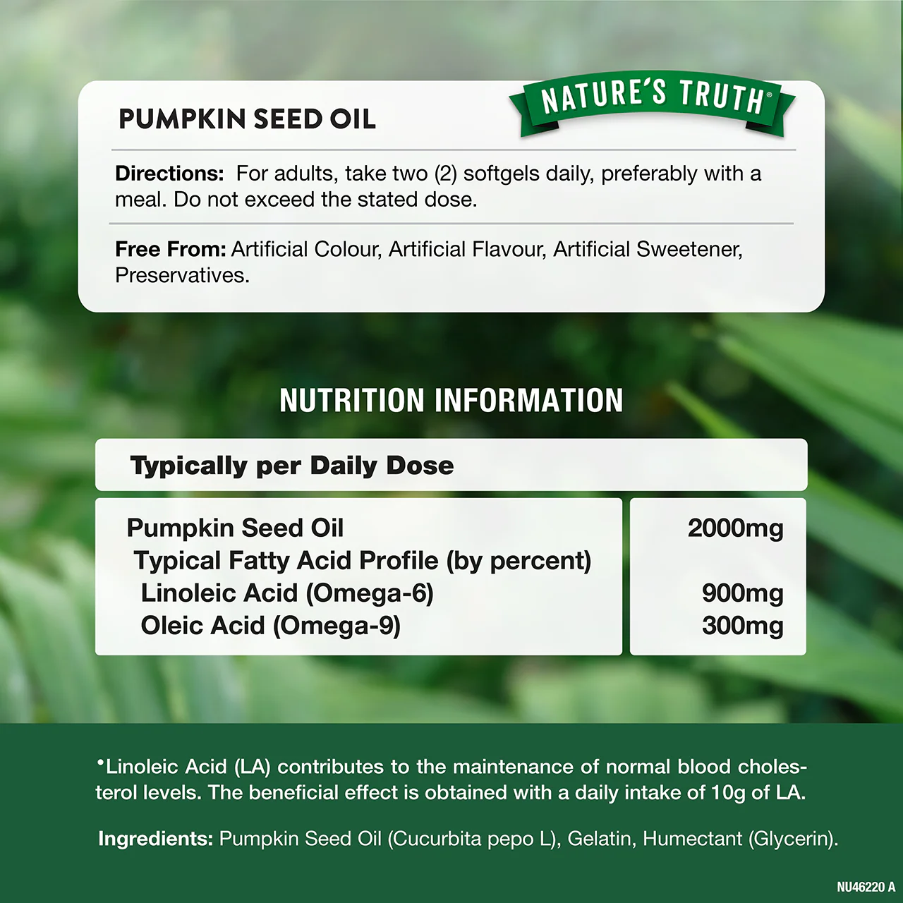 Nature's Truth Pumpkin Seed Oil 2000mg 60 Softgels - Image 3