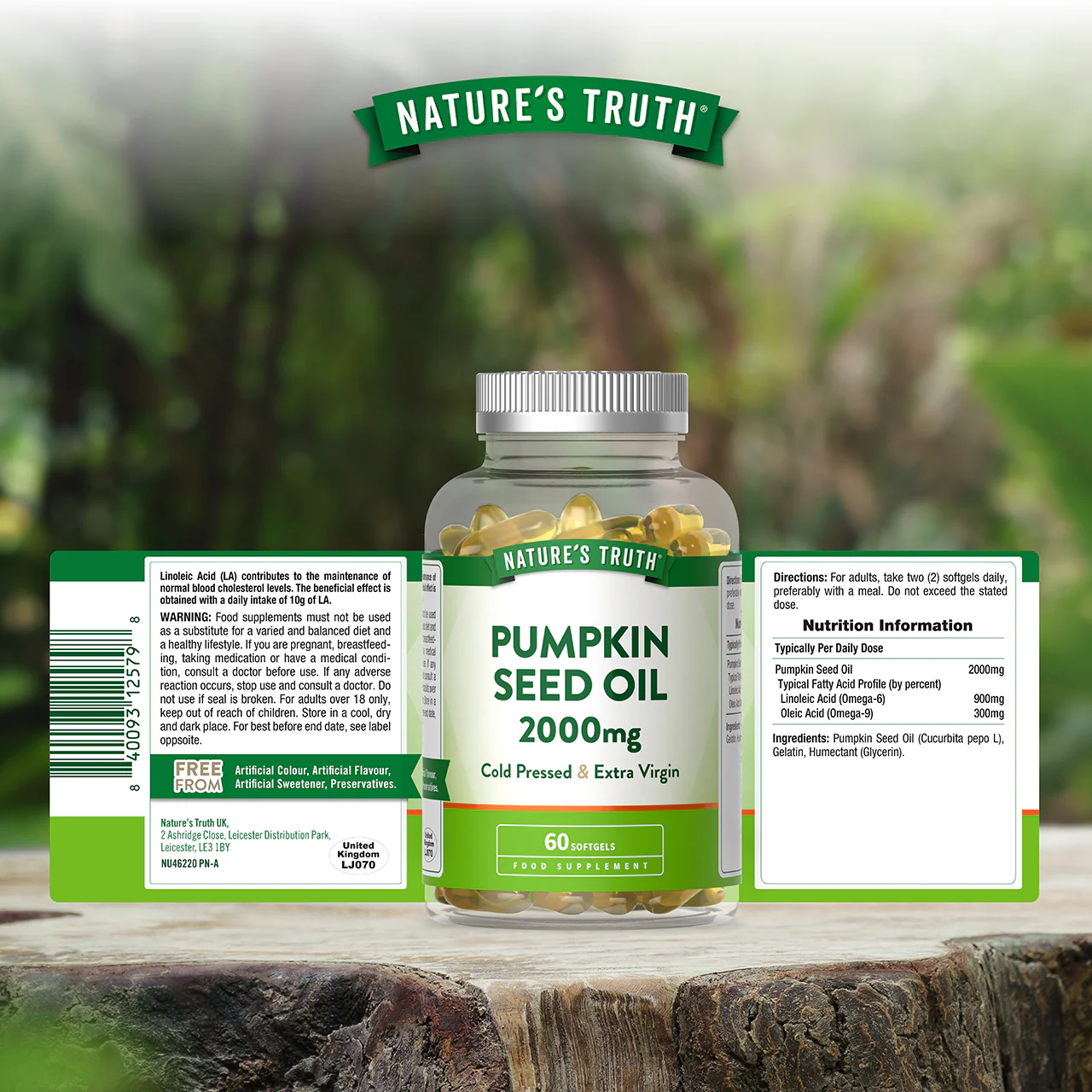 Nature's Truth Pumpkin Seed Oil 2000mg 60 Softgels - Image 6