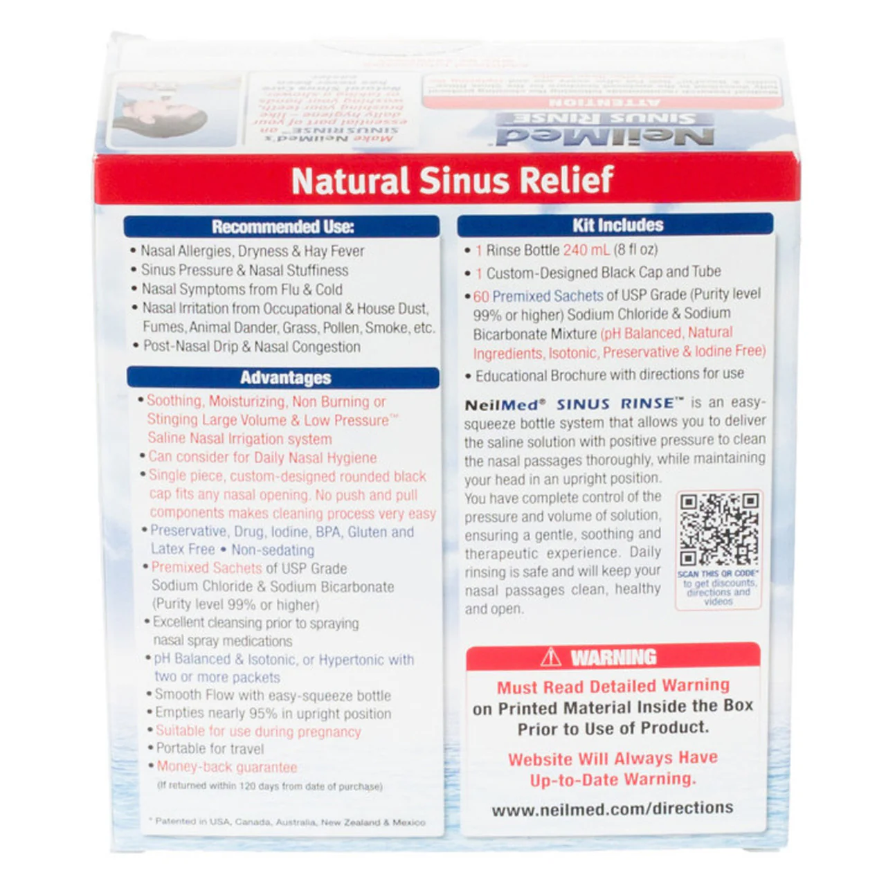 Neilmed Sinus Rinse Regular Kit 1 Nasal Irrigator and 60 Sachets - Image 3