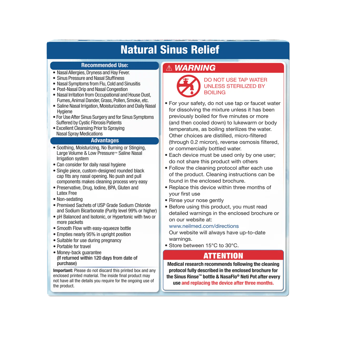 Neilmed Sinus Rinse Regular Kit 1 Nasal Irrigator and 60 Sachets - Image 6