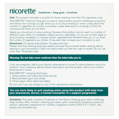 Nicorette Freshmint Gum 4mg 210 Pieces - Image 2
