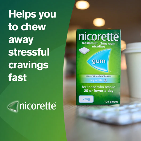 Nicorette Icy White 2mg Nicotine Gum - Image 9