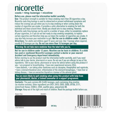 Nicorette Mint Lozenge 4mg 80 Pack - Image 4