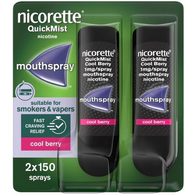 Nicorette Quickmist Mouthspray Cool Berry 1mg Duo Pack