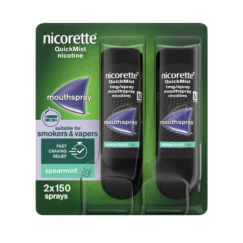 Nicorette QuickMist Mouthspray Spearmint 1mg Duo Pack