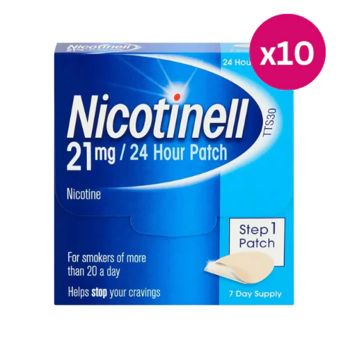 Nicotinell 24 Hour Patches Step One 21mg 7 Pack x 10