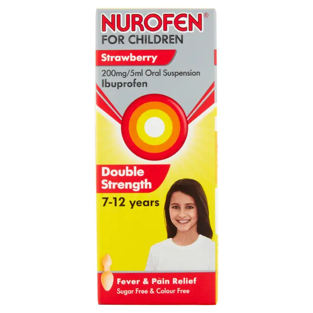 Nurofen Double Strength For Children 7-12 years Strawberry Flavour 100ml