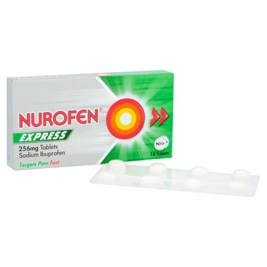 Nurofen Express Ibuprofen 256mg 16 Tablets