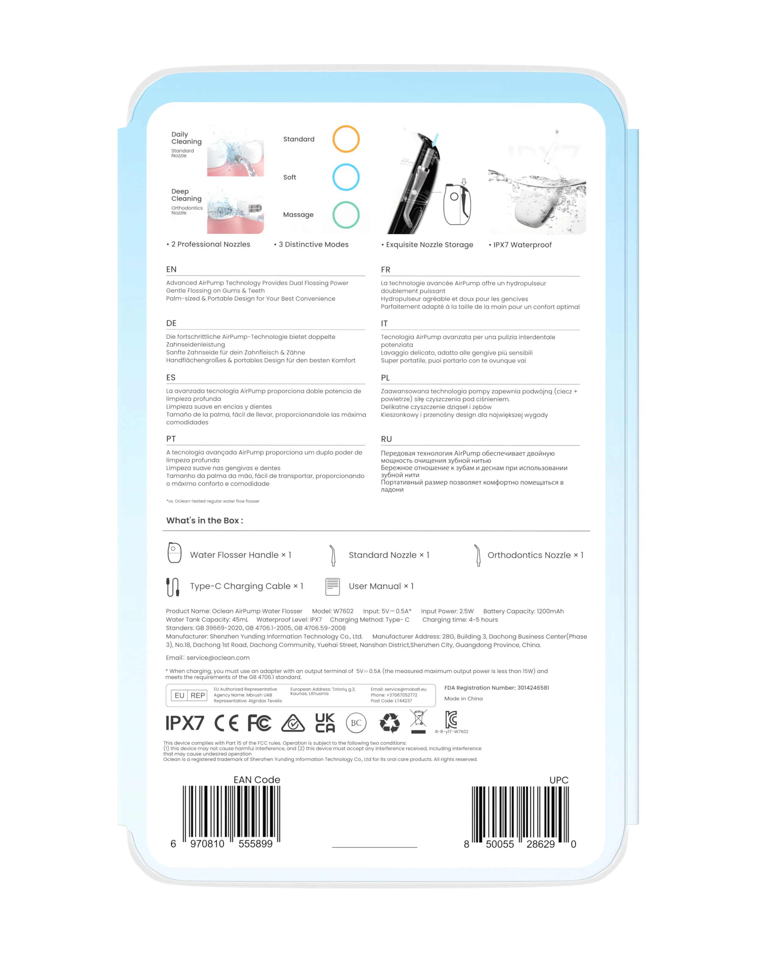 Oclean AirPump A10 Water Flosser White - Image 4