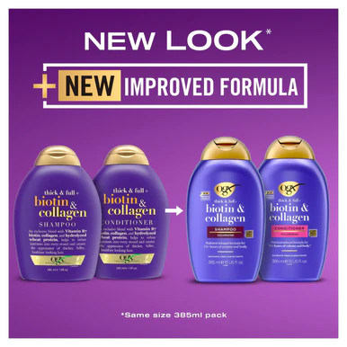 OGX Thick & Full+ Biotin & Collagen Shampoo 385ml - Image 2