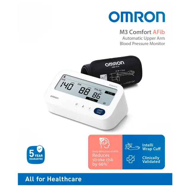 Omron M3 Comfort AFib Upper Arm Blood Pressure Monitor (HEM-7196-FLE) - Image 2