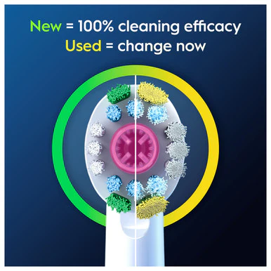Oral-B Cross Action Refill Head White 4s - Image 3
