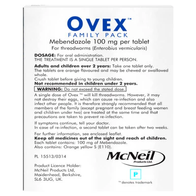 Ovex Family Pack 4 x 100mg Tablets - Image 3