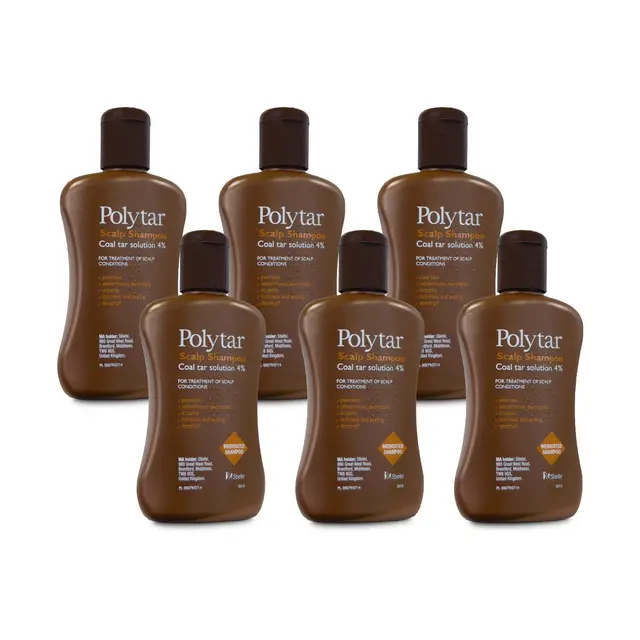 Polytar Scalp Coal Tar Shampoo 150ml x 6