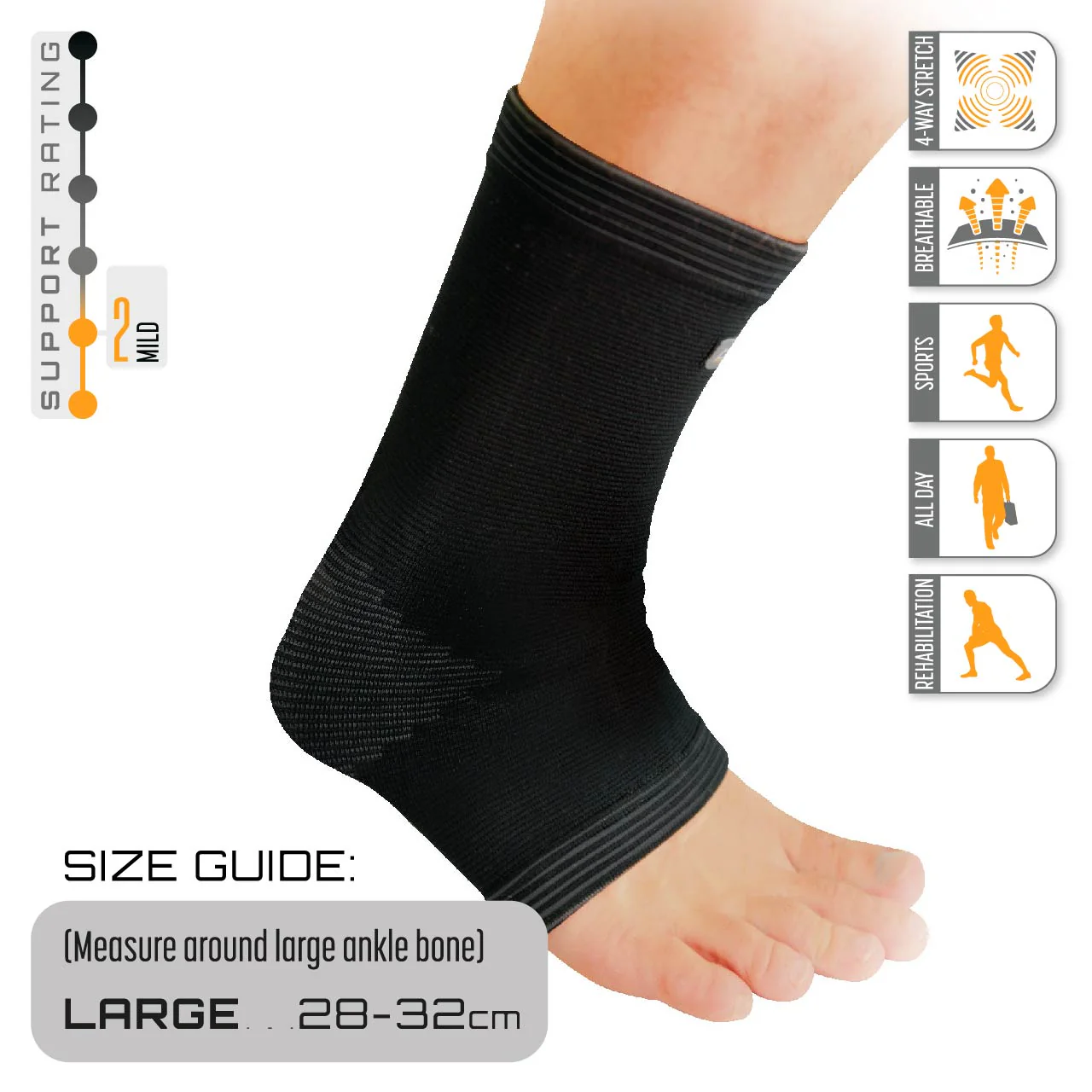 Protek Elasticated Ankle Support - Large - Image 3
