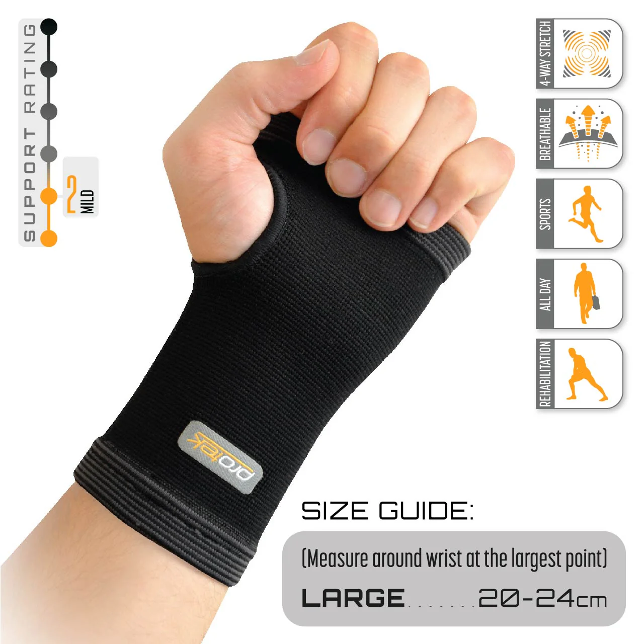 Protek Elasticated Hand Support - Large - Image 3
