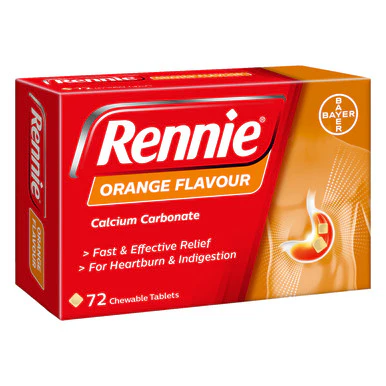 Rennie Orange Chewable Tablets 72 Tablets