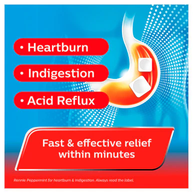 Rennie Peppermint Heartburn & Indigestion Relief 72 Tablets - Image 2