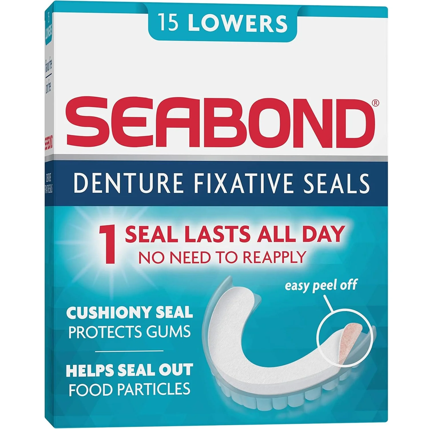 Seabond Denture Fixative Seals Lowers 15s