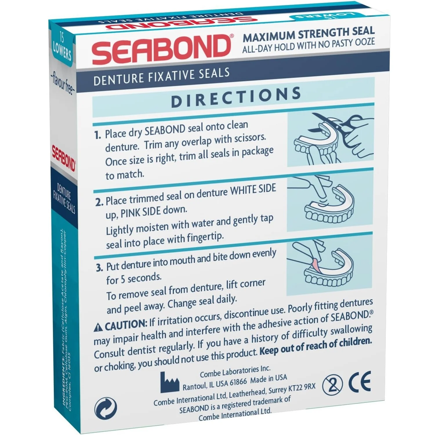 Seabond Denture Fixative Seals Lowers 15s - Image 2
