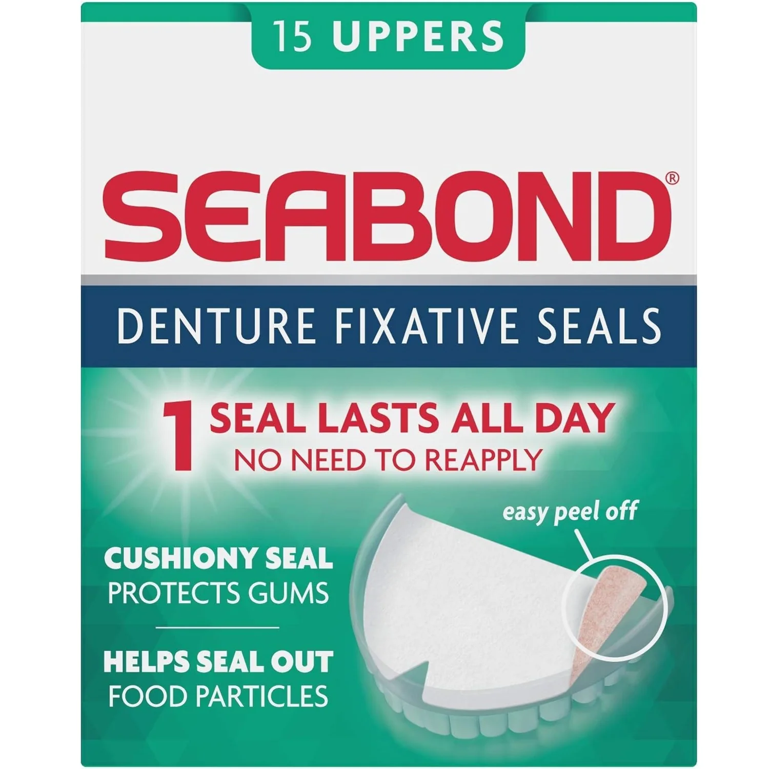 Seabond Denture Fixative Seals Uppers 15s