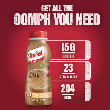 SlimFast Milkshake Multipack Bottle Cafe Latte 6x325ml - Image 2
