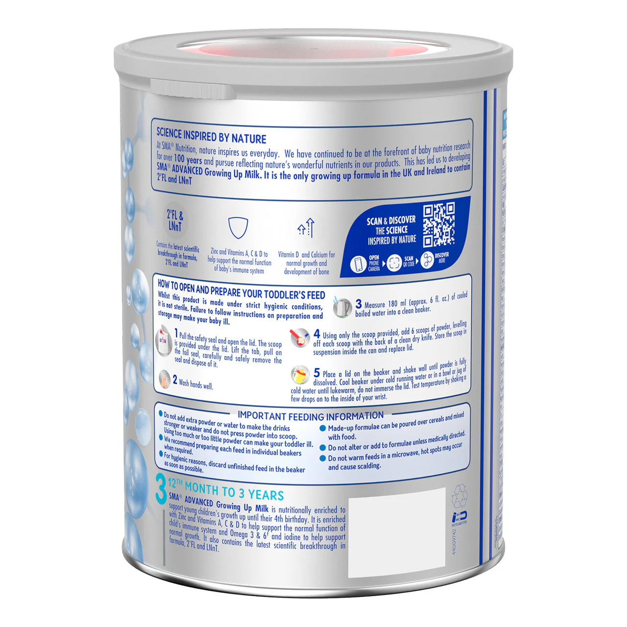 SMA Advanced Growing Up Milk 1-3yr 800g - Image 3