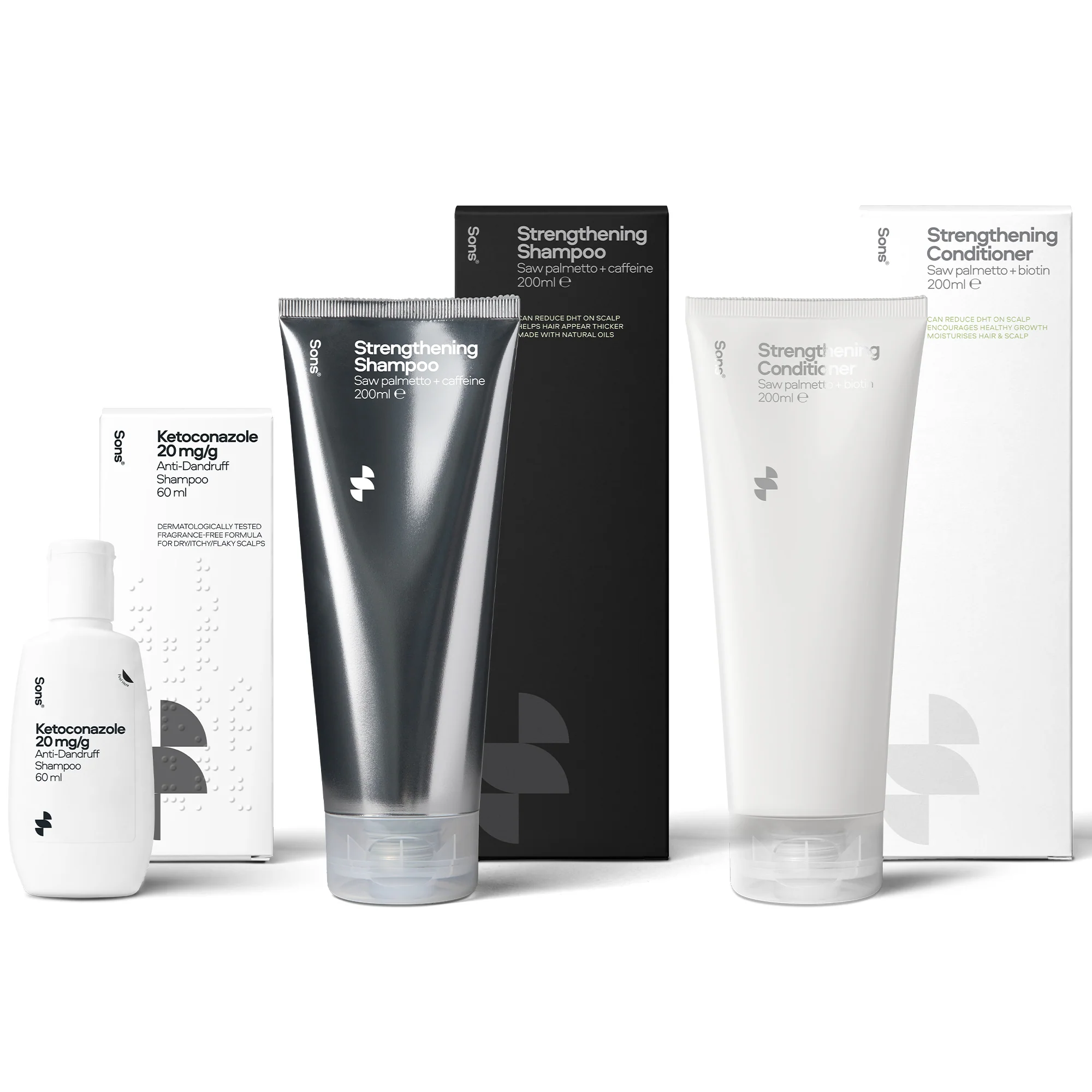 Sons Ketoconazole 60ml, Shampoo 200ml & Conditioner 200ml