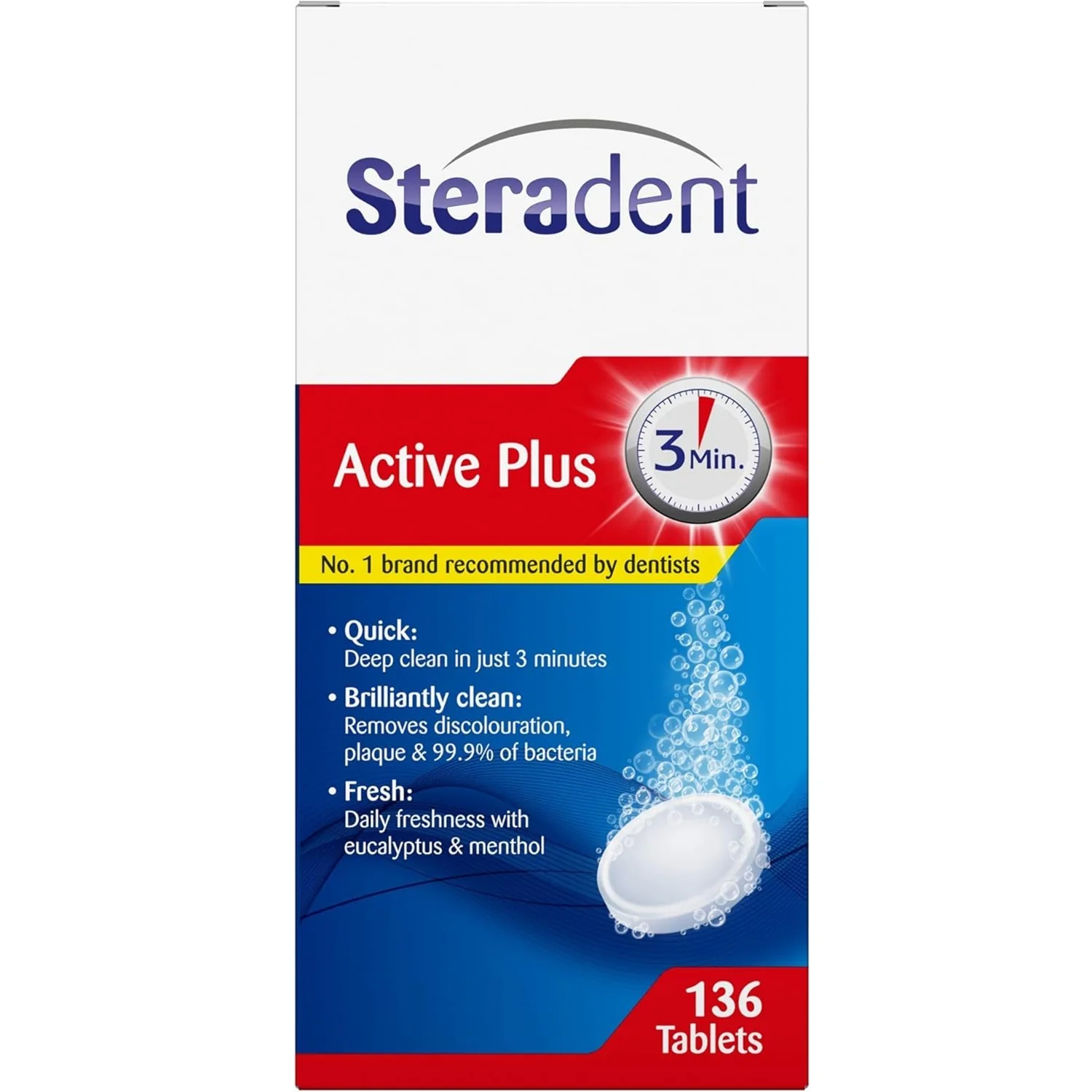 Steradent Active Plus Mega Pack Tablets 136s