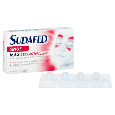 Sudafed Sinus Max Strength 16 Years + 16 Capsules - Image 3