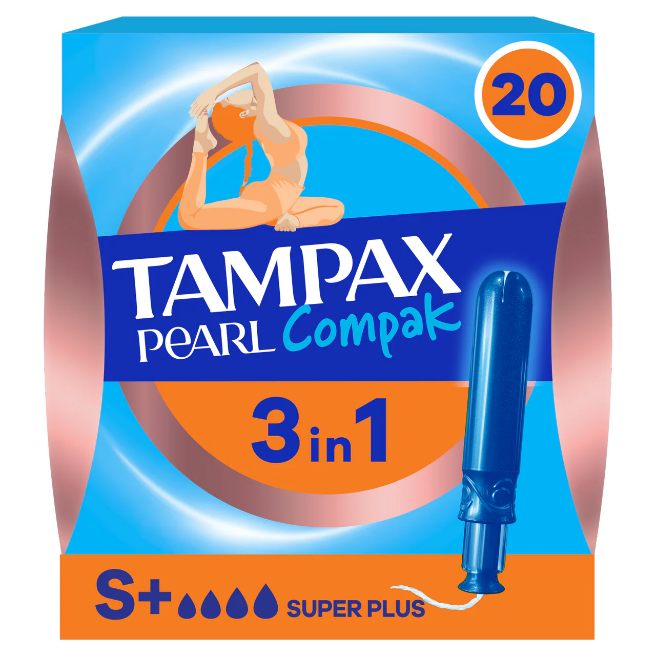 Tampax Pearl Compak Super Plus Tampons with Applicator 20 Pack