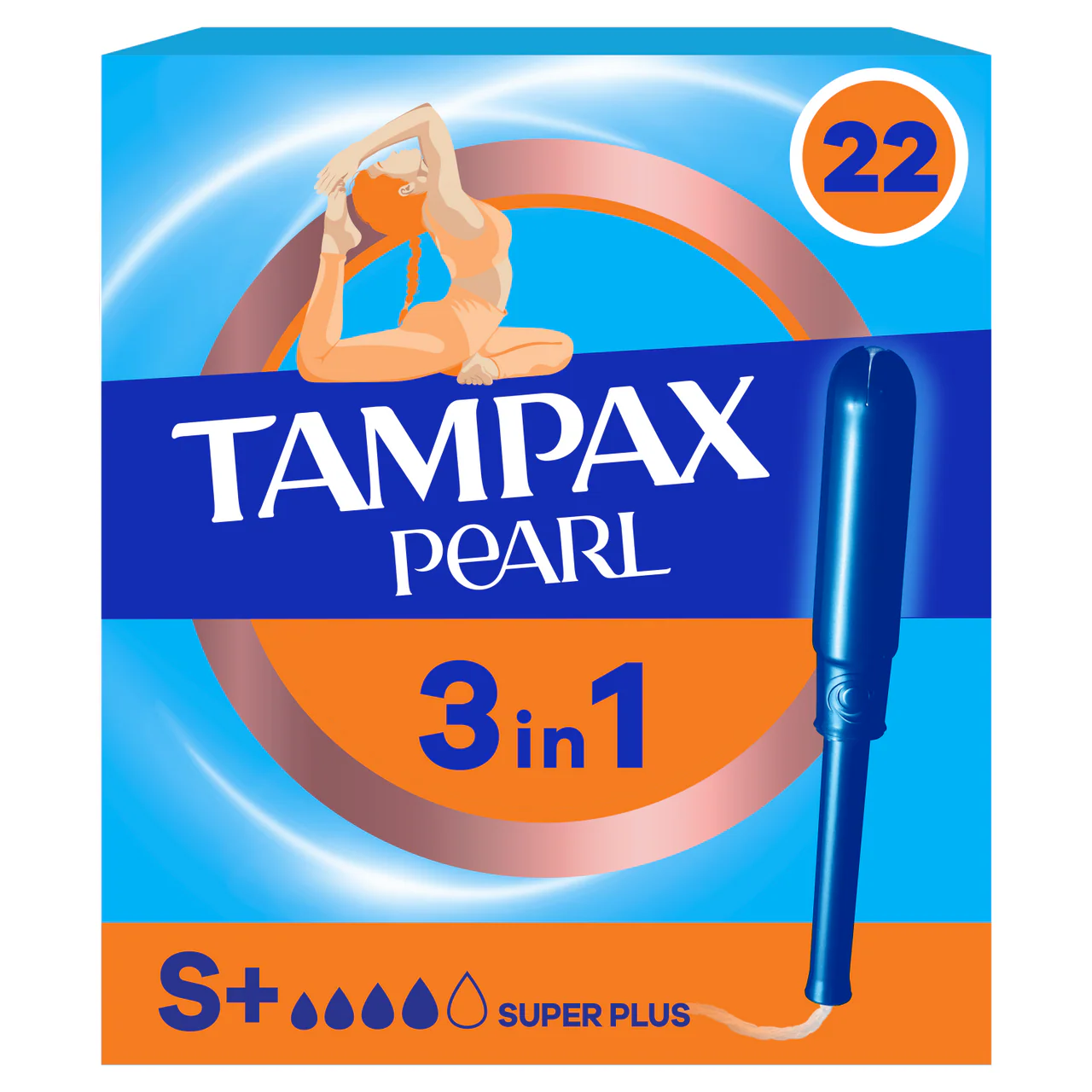 Tampax Pearl Super Plus Tampons with Applicator 22 Pack