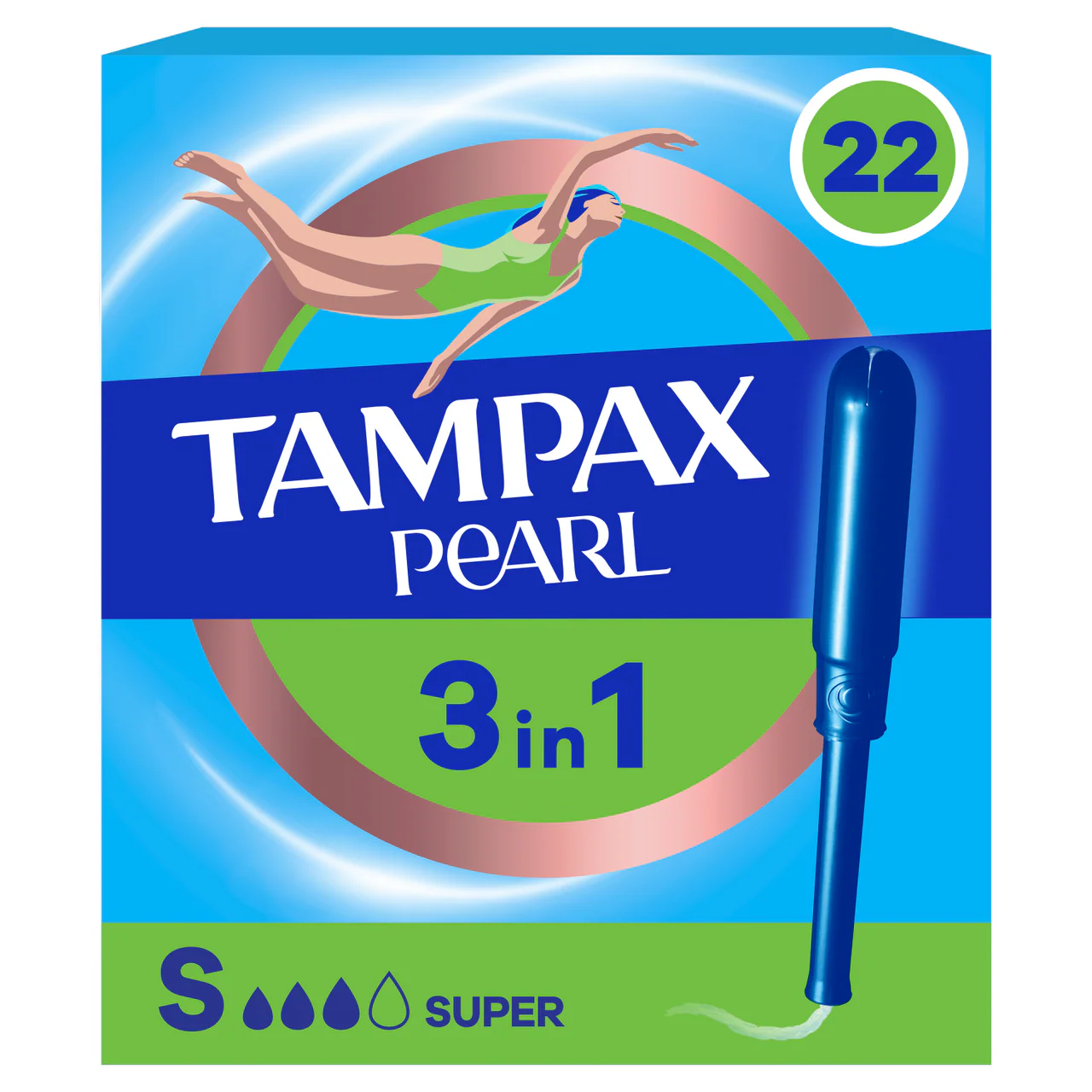 Tampax Pearl Super Tampons with Applicator 22 Pack