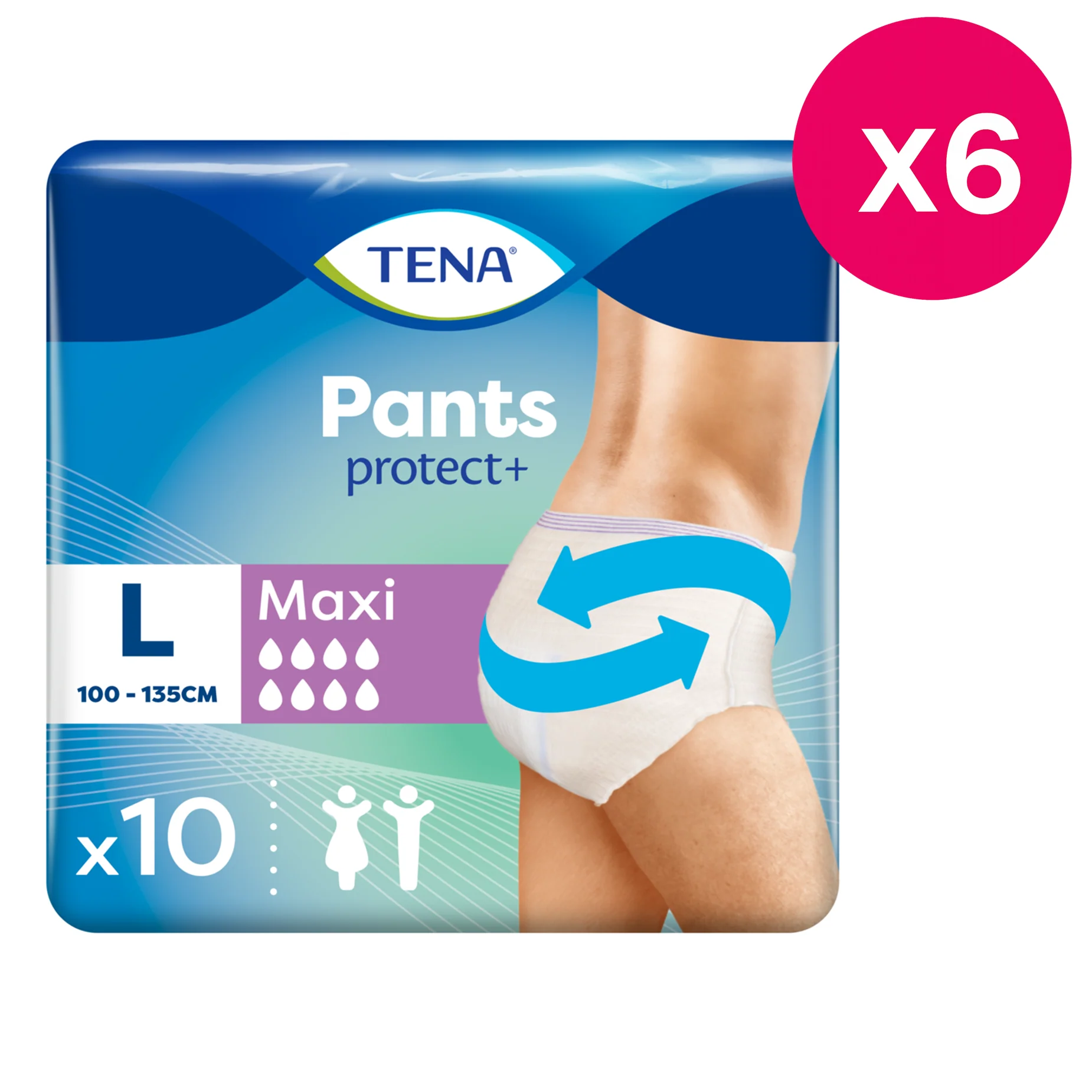 TENA Incontinence Pants Maxi Large Size 10 Pack x6