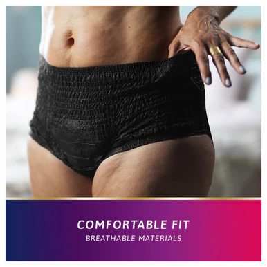 TENA Lady Silhouette Plus Black Incontinence Pants Medium 9 Pack - Image 2