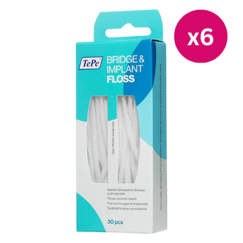 TePe Bridge & Implant Floss 30 Pieces x6