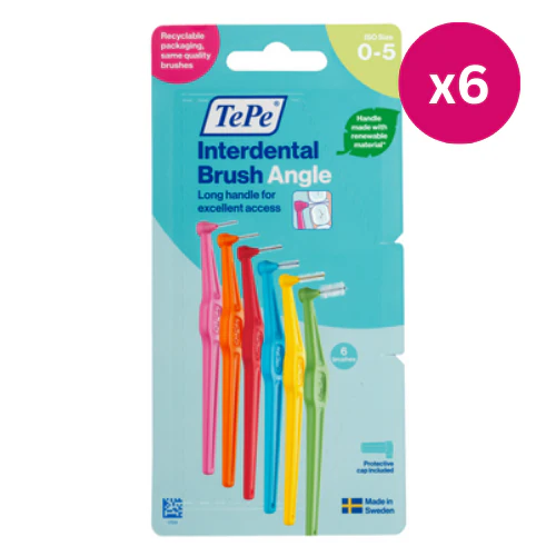 TePe Interdental Brushes Angle Mixed Size 0-5 6pcs x6