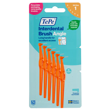 TePe Interdental Brushes Angle Orange Size 1 6s