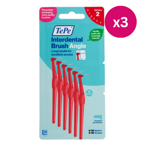 TePe Interdental Brushes Angle Red Size 2 6pcs x3