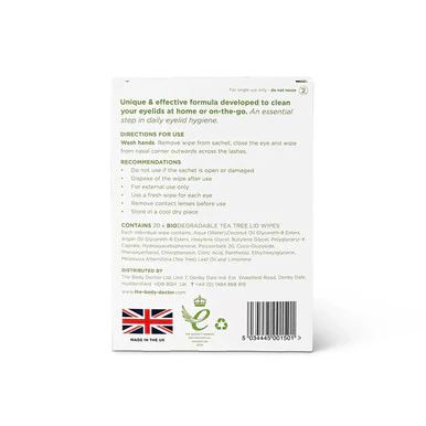 The Eye Doctor Biodegradable Tea Tree Eyelid Wipes 20 Pack - Image 3