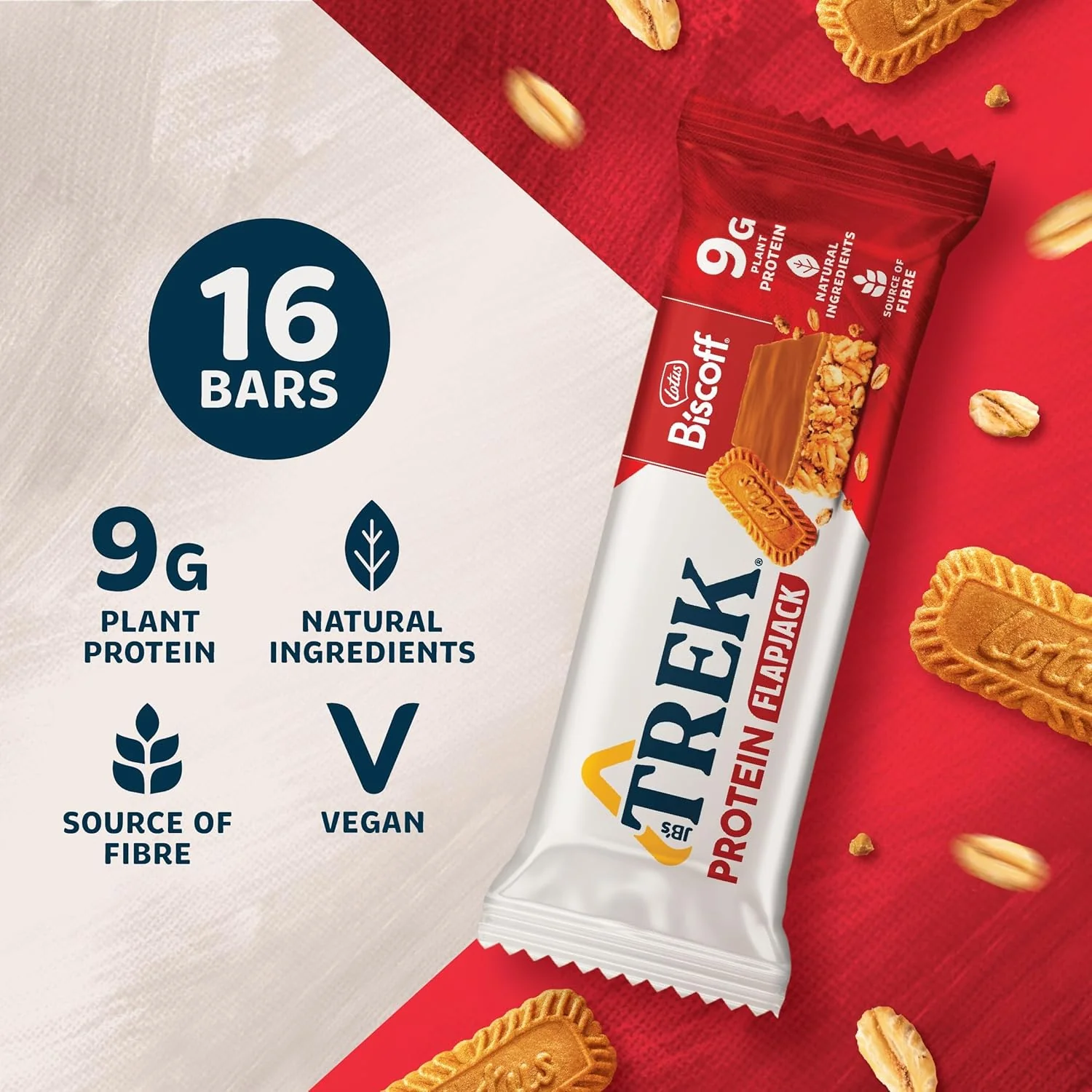 Trek Protein Flapjacks Biscoff 16x50g - Image 3